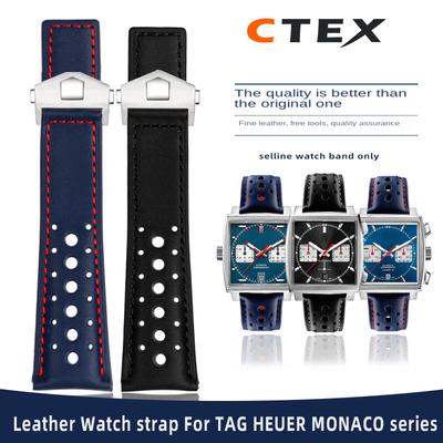 Für TAG Heuer Monaco Uhrenarmband CAW211M 211P CAW211R 211T atmungsaktiv 22mm Echtes Lederband Herren Faltverschluss Armband