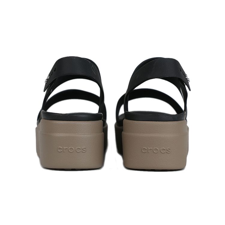 Crocs Brooklyn Leather Platform Strap Casual Sandals Women sandals Black 206453-07H