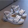 Summer Girls Sandals Silver Soft-Sole Princess Shoes Breathable Beach Footwear for Little Girls Older Kids