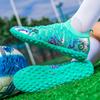 Men's High Top Football Boots Rubber Soft Sole Short Spikes Artificial Turf Leather Youth Children's Football Boots