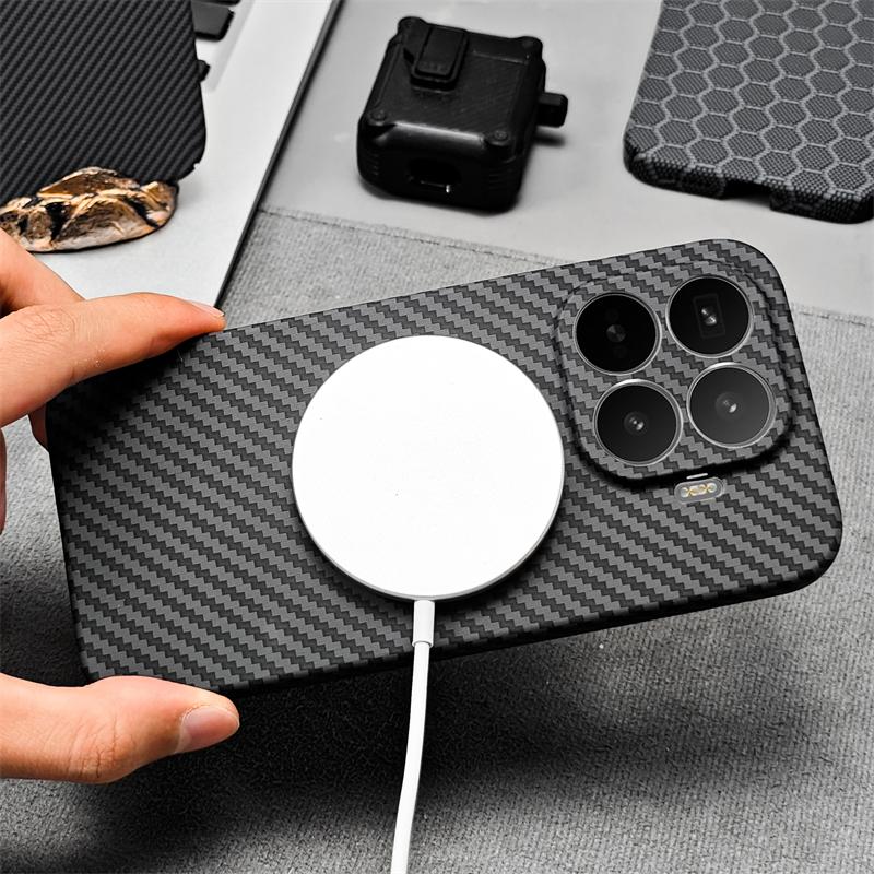 For Xiaomi 17T Pro Case For Magsafe Magnetic Carbon Fiber Striped Pattern PC Lightweight Hard Phone Case For Mi 17 T 17TPro 5G