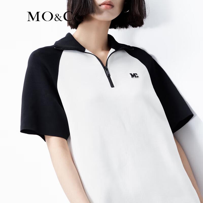 MO&Co. MC Embroidered Badge Sporty Raglan Sleeve Short Dress