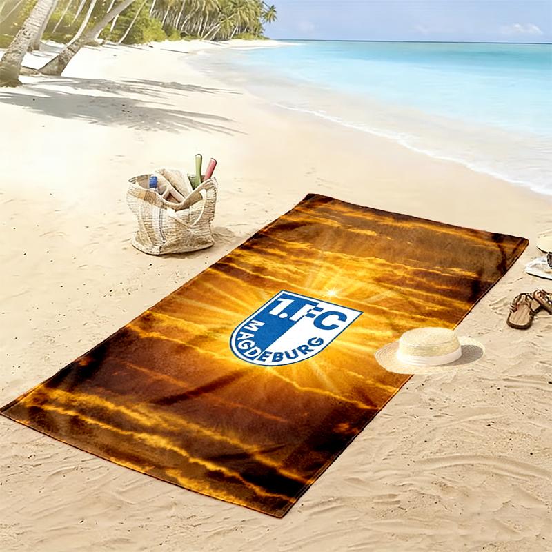 1 Fc Magdeburg Print Beach Towel, Large Soft Quick Dry Towel for Beach Camping Swimming