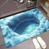 Creative Ice Cave Design Doormat Playful Glacier Cave Theme Pattern Non Slip Entrance Rug for Living Room Bedroom Entrance Decor