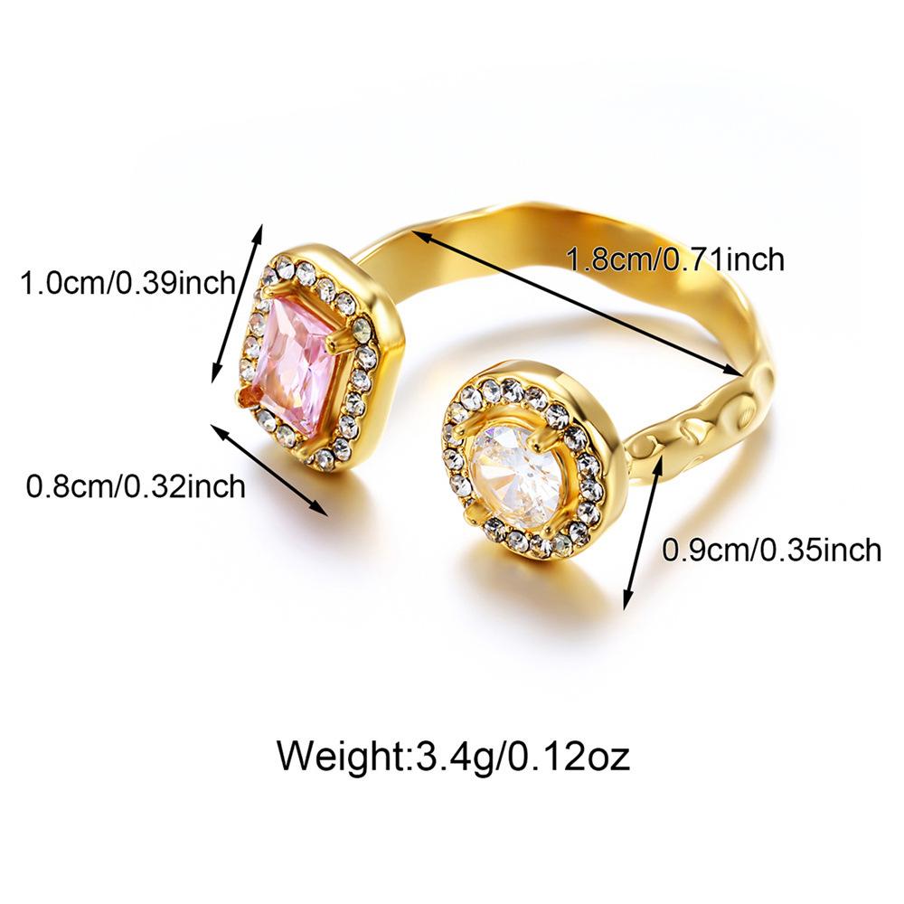 1Pcs Stainless steel small sugar cube ring exquisite heart-shaped finger ring