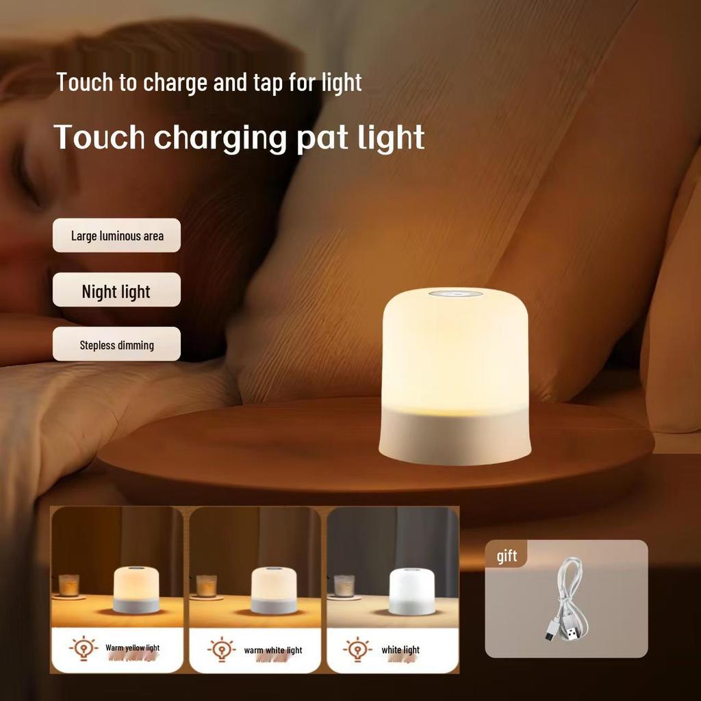 USB Rechargeable Touch Night Light - Eye-Friendly Baby Feeding & Bedside Lamp