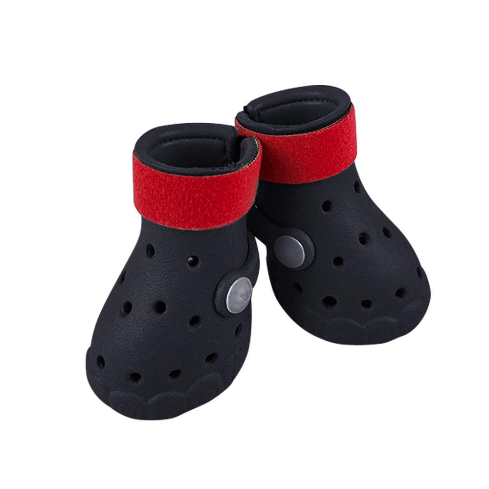 Dog shoes for all seasons, breathable for spring and summer, outdoor dog paw protection, soft soled pet shoes Four-piece set
