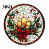 Decorative Chains for Hanging Ornaments Christmas Acrylic Window Decor, 2D Holographic Stained Glass Art Ornament with Metal Chain, Double-sided