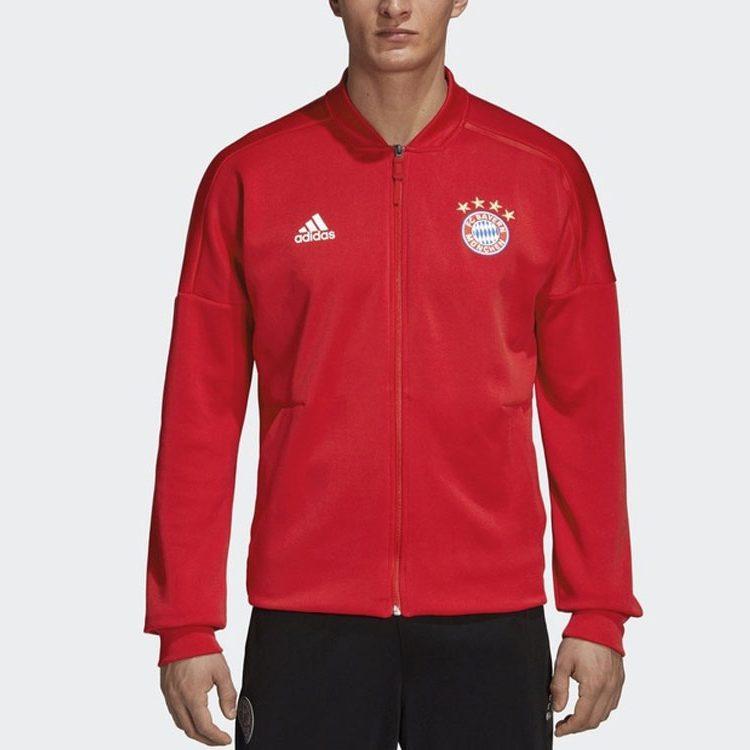 Adidas Bayern Munich Black Jackets Men's Red Baseball Collar Moderate Other CY6107