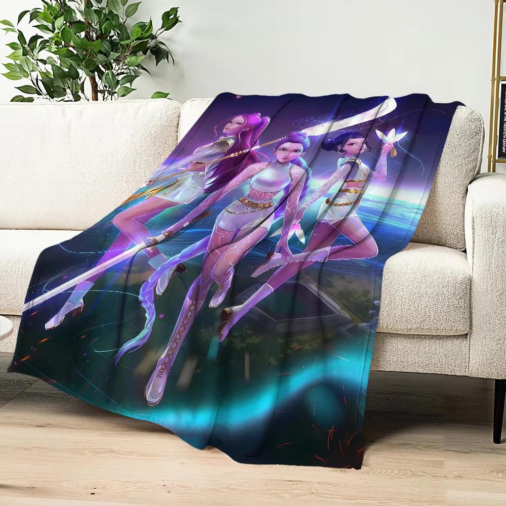 Blanket KPop warm soft Demon plush blanket for sofa living room office bedroom travel Hunters gift Flannel