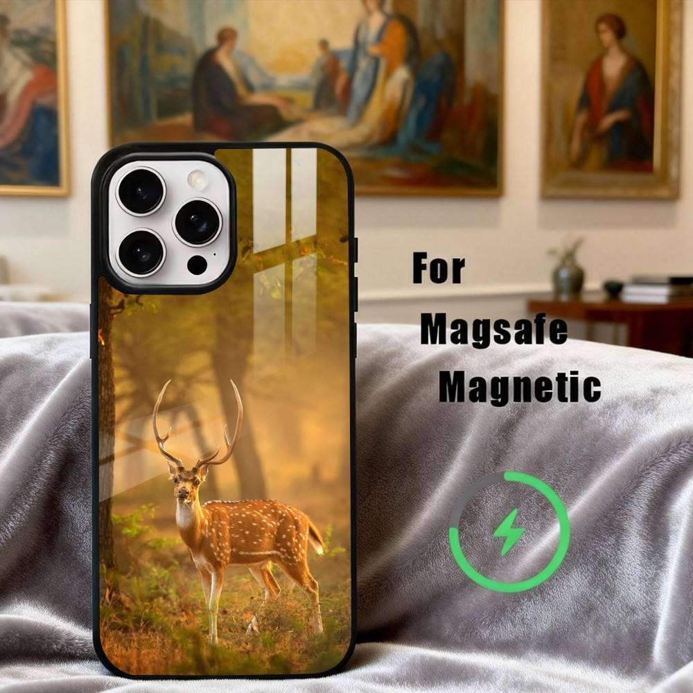 The Graceful Sika Deer Phone Case For iPhone17,16,15,14,13,12,11 Plus,Pro Max Magnetic For Magsafe Wireless Charging