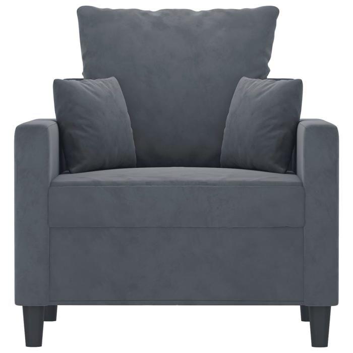 VidaXL Fauteuil, Siège avec Accoudoirs et Dossier Rembourrés, Canapé avec Coussin, Meuble de Salle de Séjour, Moderne, Gris 359284