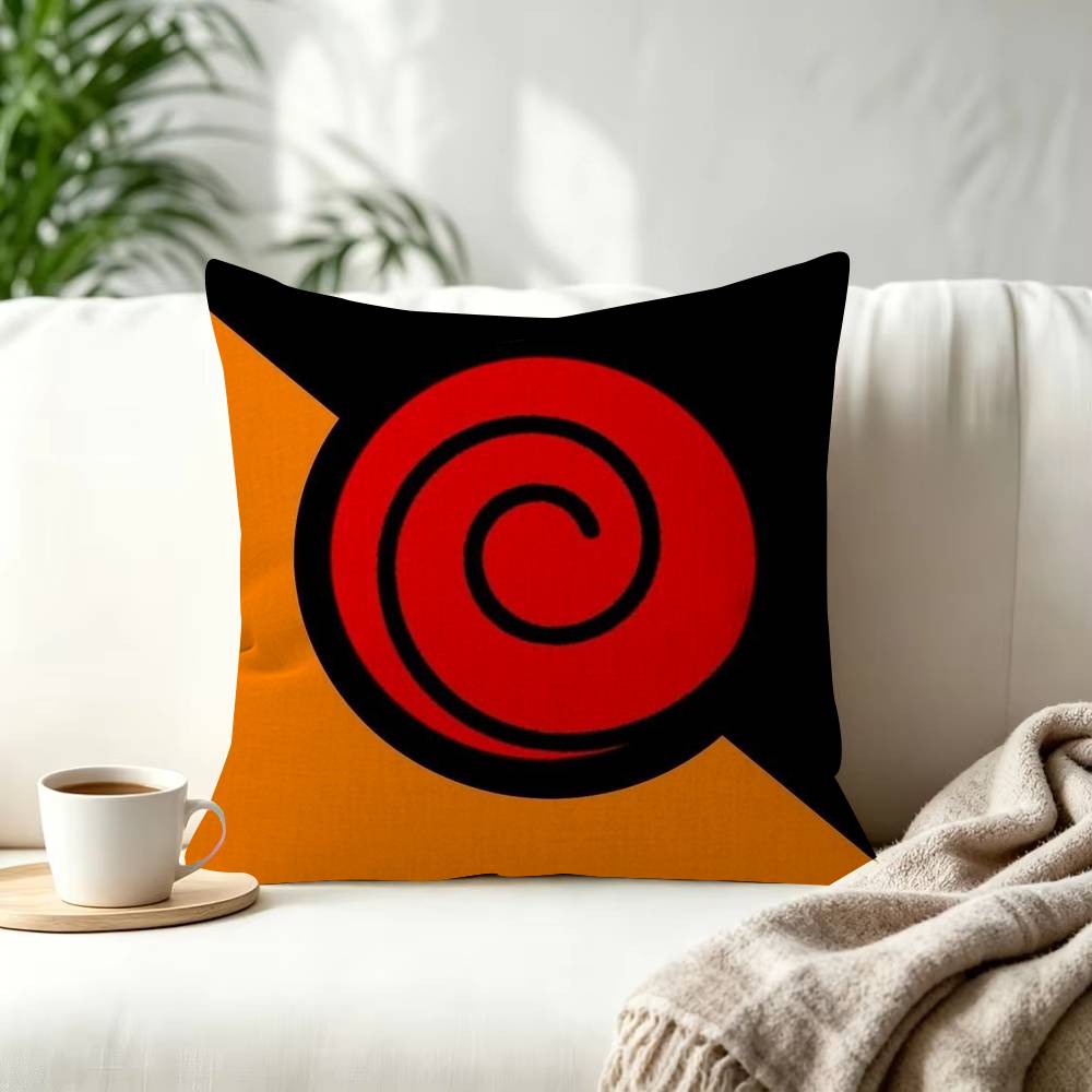 NARUTO Anime logo japan Decorative Pillowcase Square Pillowcase Home Office Decorative Cushion Cover