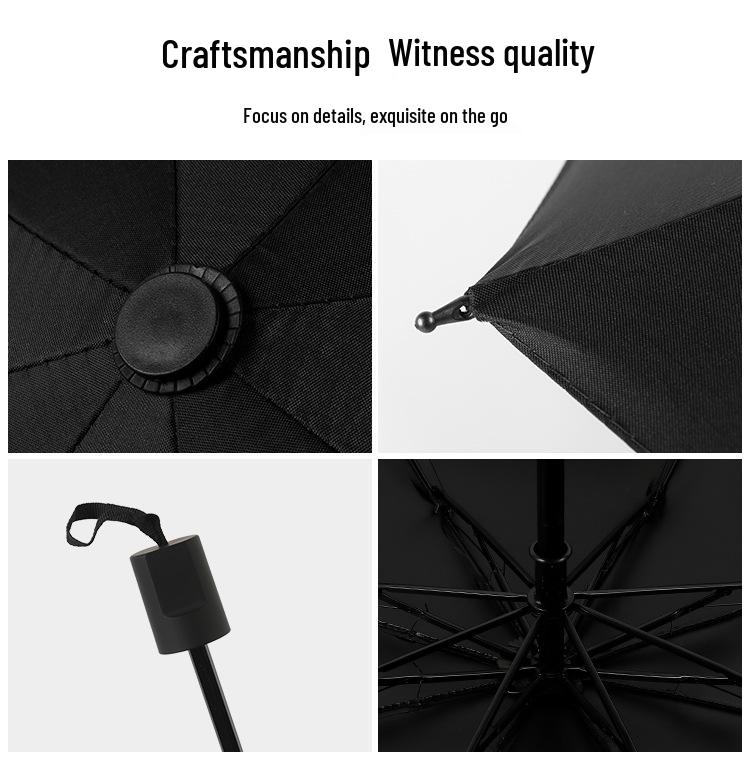 Dual-Use Automatic Umbrella for Men & Women: Sun & Rain Protection with black glue sunshade. Customizable with printed logo, fits two people.
