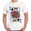 Camiseta Retrô Unissex 218 com Logo de Carta de Baralho Rei Vintage Presente Ideal Legal