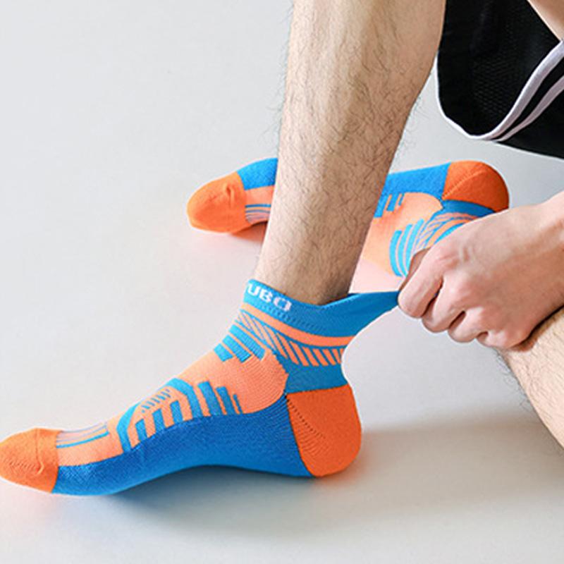 Man Sport Ankle Crew Socks Cotton Towel Bottom Sweat-Absorbing Compression Fitness Bike Run Outdoor Cycling Boat Socks 4 Seasons