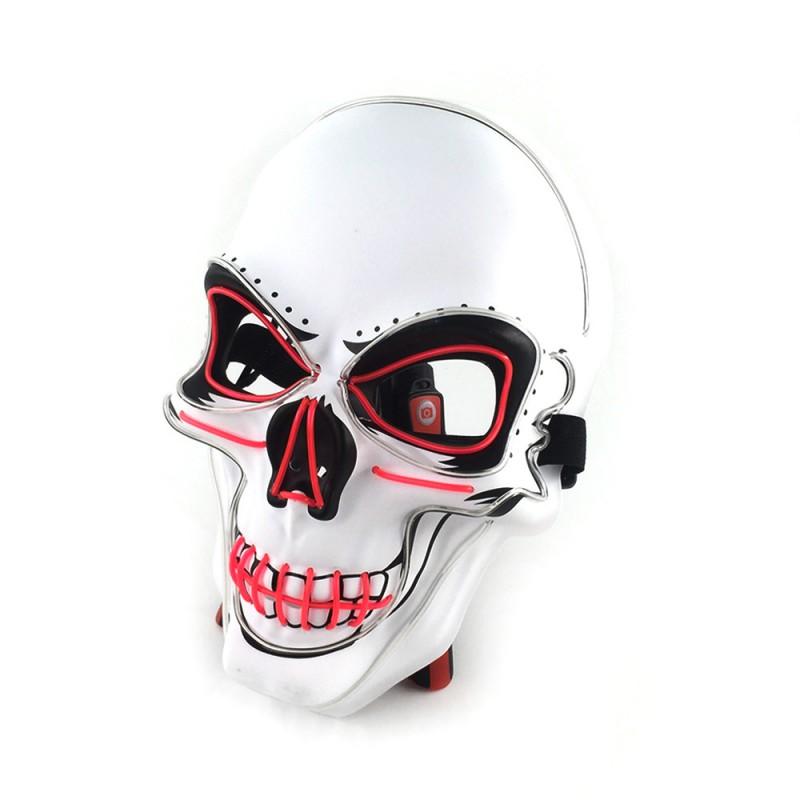 Hand Painted Anime EL Cold Light Dual Color Skull Glow Mask Halloween Party Costume Prop