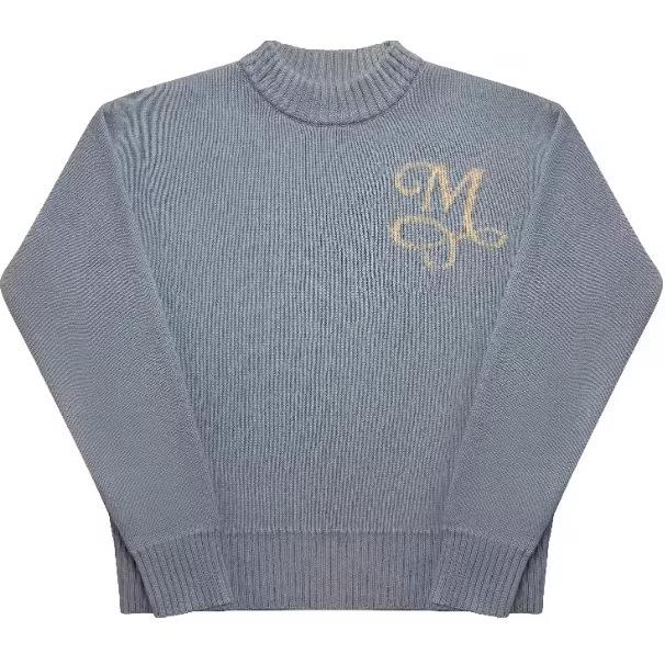 Unisex High-Quality Round Neck Knit Sweater with Letter Design