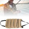 Multifunction Portable Canvas Tool Roll Up Bag Outdoor Fishing Garden Storage PouchKhaki