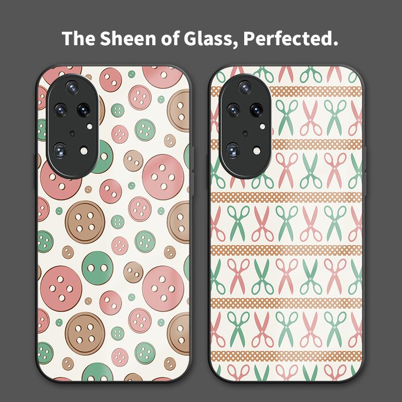 Silicone Shockproof Phone Case For Huawei P50 Pro P20 Mate 50 Pro P40 P30 Lite Lens Protection Scissors Button Pattern Cover