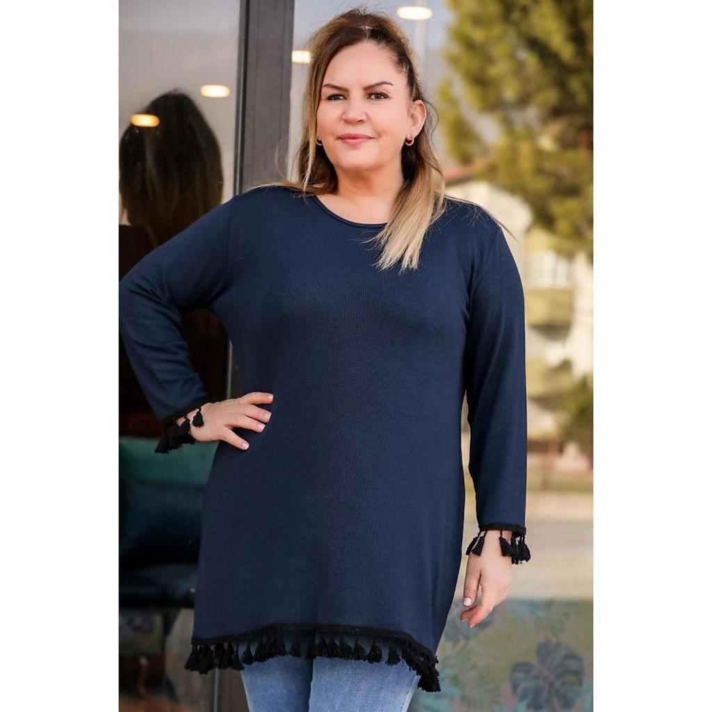 plus size navy blue blouse