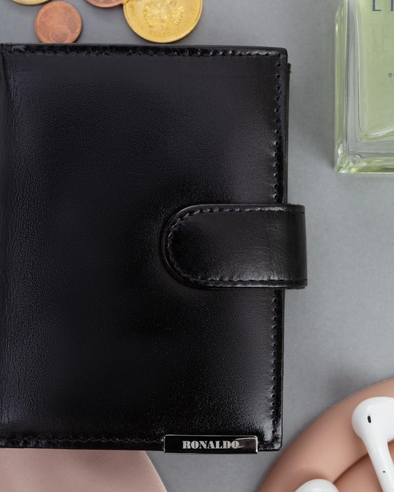 Carteira de Couro Masculina RM-06L-BCF-BP-9564 Preta