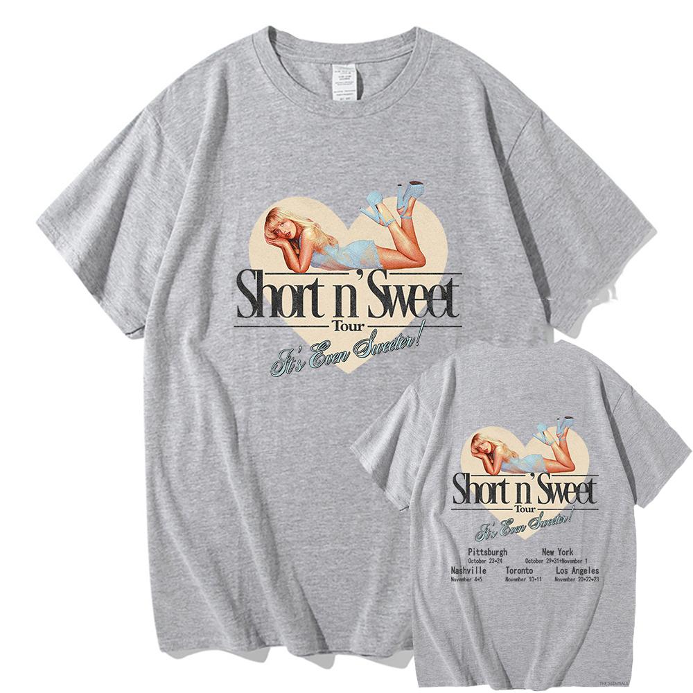 Letní krátké a sladké turné 2025 Tričko Sabrina Carpenter Lover Pánské/dámské oblečení Harajuku Letní topy Grafická trička Vintage