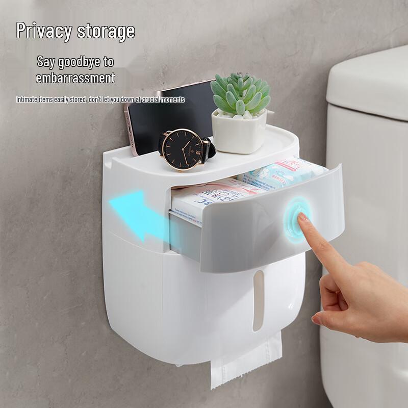 ecoco Wandmontierte Badezimmer-Taschentuchbox mit Aufbewahrung