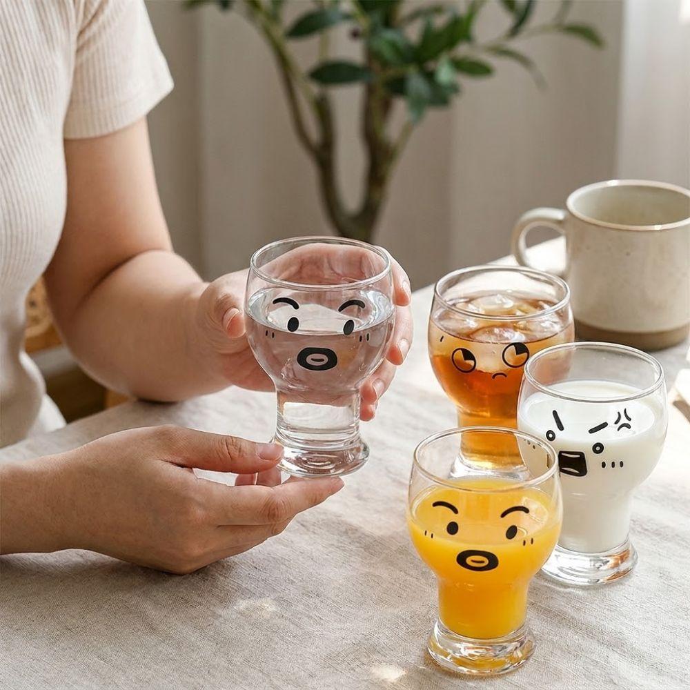 Large Capacity Glass Water Cup Heat-Resistant Ice Cream Cup Juice Cup Clear Coffee Cup  Daily Use