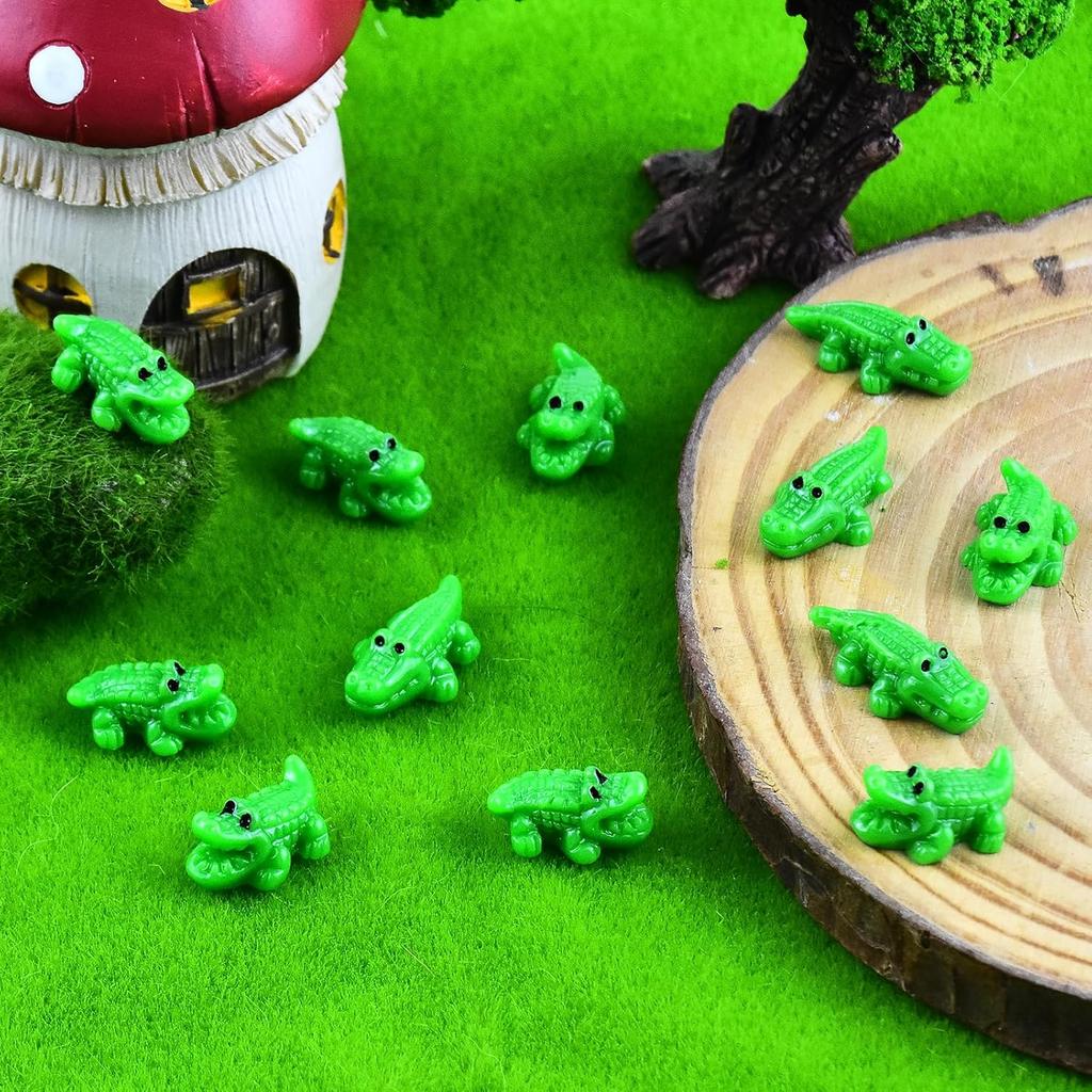 100/50 Stück Mini-Krokodil-Tiere Kleine Harztiere für Puppenhaus Feengarten Landschaft Aquarium Feengarten Heimdekoration