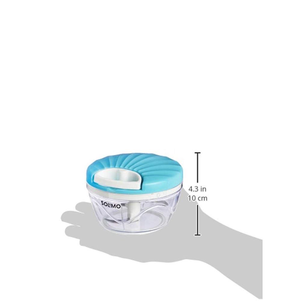 Plastic 500 Ml Large Vegetable Chopper with 3 Blades, Blue