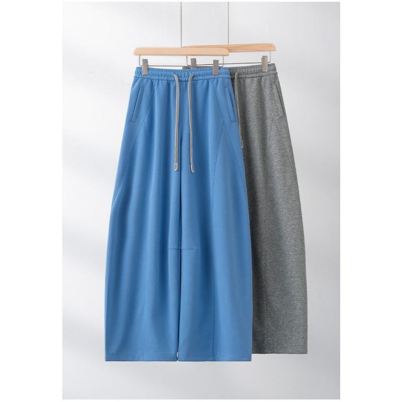Women Curved Wide Leg Sweatpants Loose Straight Casual Pants Autumn Winter Slimming