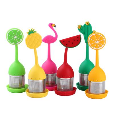 Tea Infuser - Stainless Steel Fine Mesh Tea Filter with BPA-Free Silicone Leaf Handle and Drip Tray for All Loose Leaf Tea