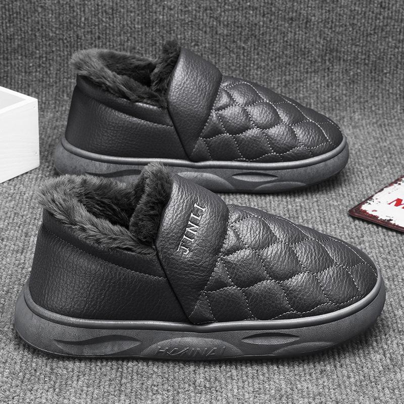 

Хлопковые тапочки, новая верхняя одежда, мужская сумка на каблуке, водонепроницаемая, домашняя, теплая, бархатная, зимняя, мужская, с утолщенным каблуком, хлопковая обувь 40 серый