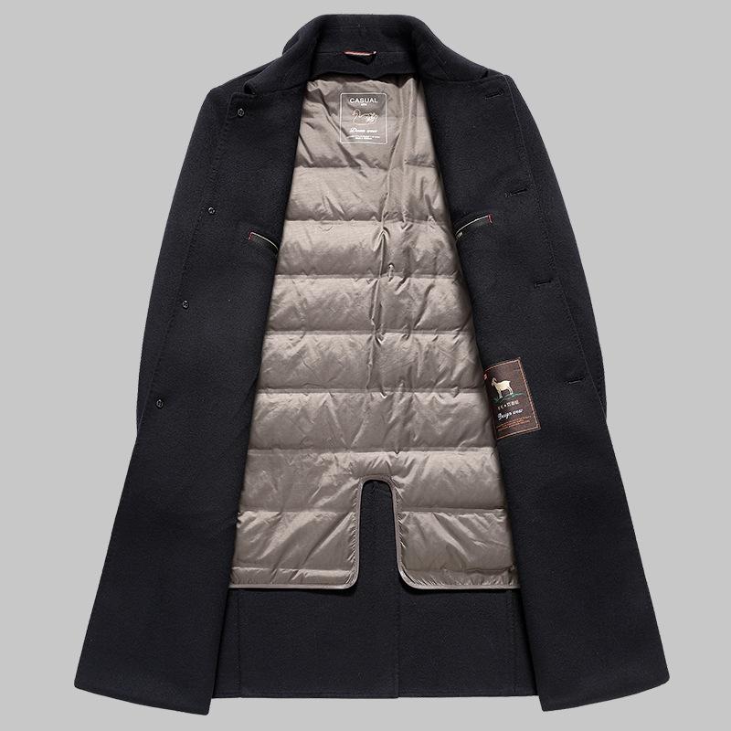 Autumn and Winter Men's Double-sided Woolen Coat Business Casual Lapel Down Removal Liner Woolen Coat Men's Coat