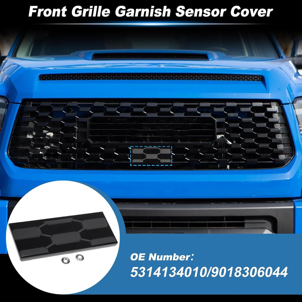 Front Grille Garnish Radar Sensor Cover for Toyota Tundra TRD PRO 2018 2019 2020 2021 Grill TSS Sensor Cover Trim No.5314134010/9018306044