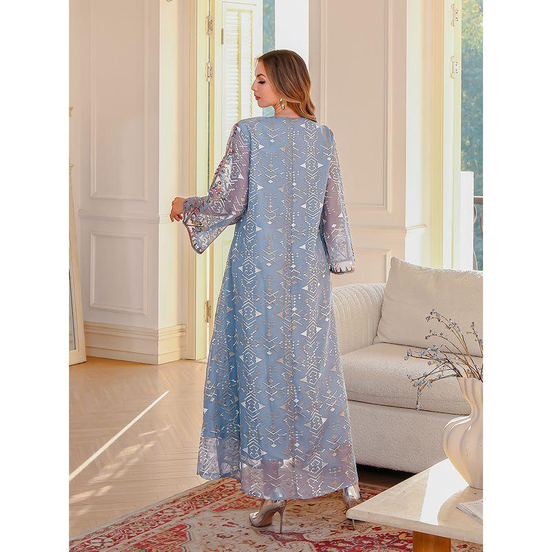 Indonesia Elegant Fantasy Bronzing Embroidery Middle East Clothing Rope Embroidery Robe Travel Formal Dress Jumpsuit Long dress Dresses