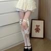 2Pairs Irregular Straps Lolita Lace Stockings Mesh Split Toe Socks JK Lace-up Stockings  Ladies Girl