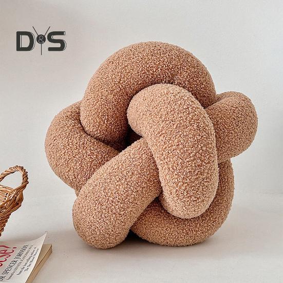 Pillow Manual Braided Knot Round Ball Shape Plush Elastic Sleeping Companion Sofa Couch Decoration Throw Pillow Photography Cushion