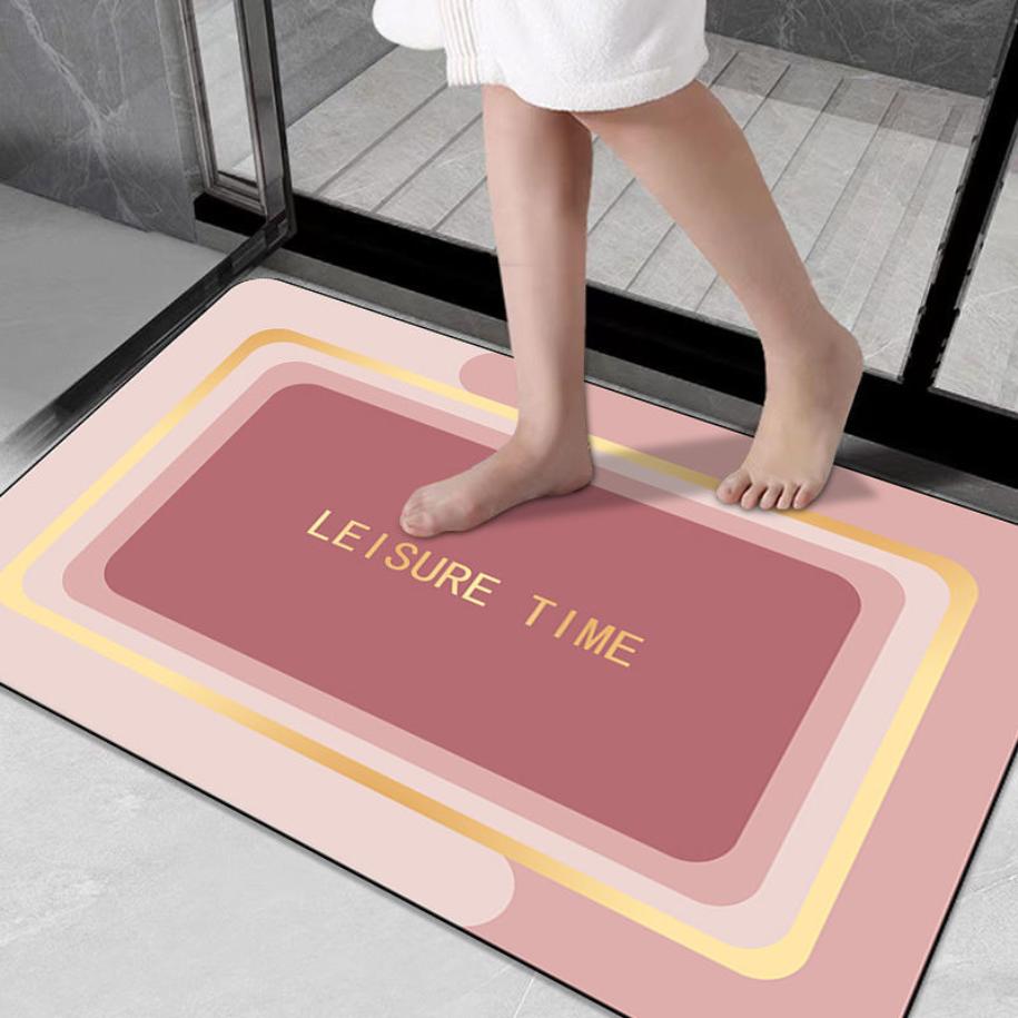 

Килимок для підлоги з діатомової грязі Килимок для туалету Килимок для ванної кімнати Ванна Водопоглинаючий килимок проти ковзання Швидкосихаючий килимок біля входу 60*90cm