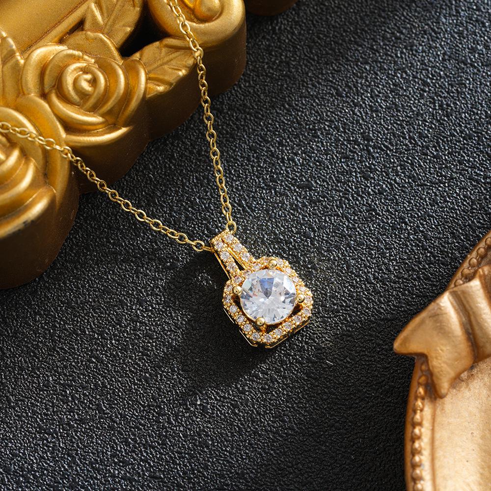 Colorful Zirconia Sunflower Pendant Necklace for Women – New Design, Elegant Collarbone Chain