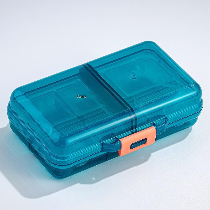 Portable Weekly Pill Organizer Box with 8 Compartments for 3x Daily Medication