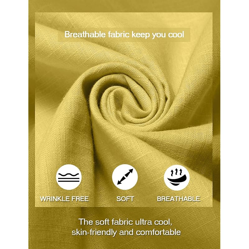 Zartha Men' Cotton Blend Casual Kurta Shirt Light Yellow