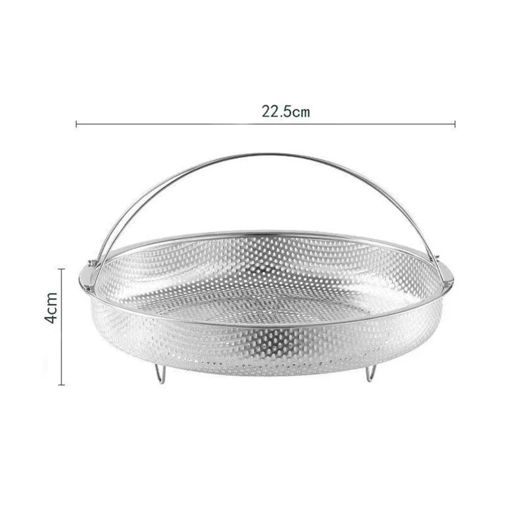 1pc Stainless Steel Multi-Functional Steamer Basket, Uncharged Kitchen Strainer for Steaming Rice, Dumplings, and Vegetables