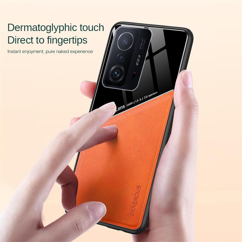 Pouzdro pro xiaomi 11t pro kožená textura kryt s magnetickým držákem do auta pro xiaomi 11t mi11t mi 11 t pro xiaomi11t měkký rám ochrana coque