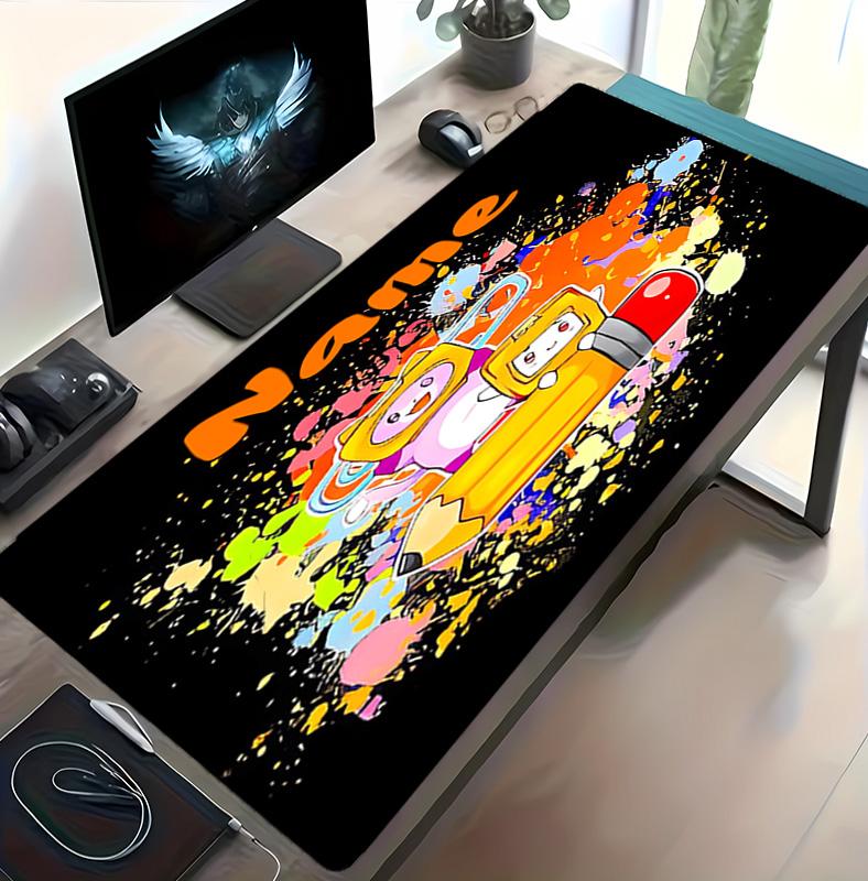 Customizable Name LankyBox - Foxy Pattern Gaming Mouse Pad-Non Slip Rubber Base,Perfect Gamers,Esports,Ideal Gift Gaming Enthusiasts
