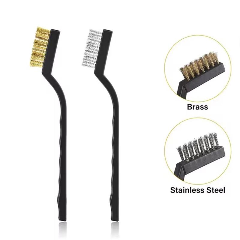 Steel Wire Brush and Brass Wire Brush Gas Stove Cleaning Brushes Kitchen Tool Metal Fiber Brushes Iron Brush Home Cleaning Tools