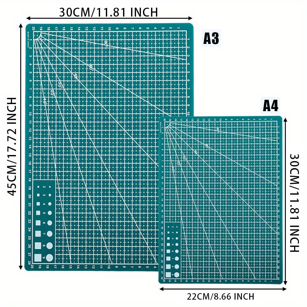 1pc Precision A3 Rotary Cutting Mat for Exam Clay Projects, Sewing & Crafts - Durable PP Material with Measurement Markings & Rotating Mechanism