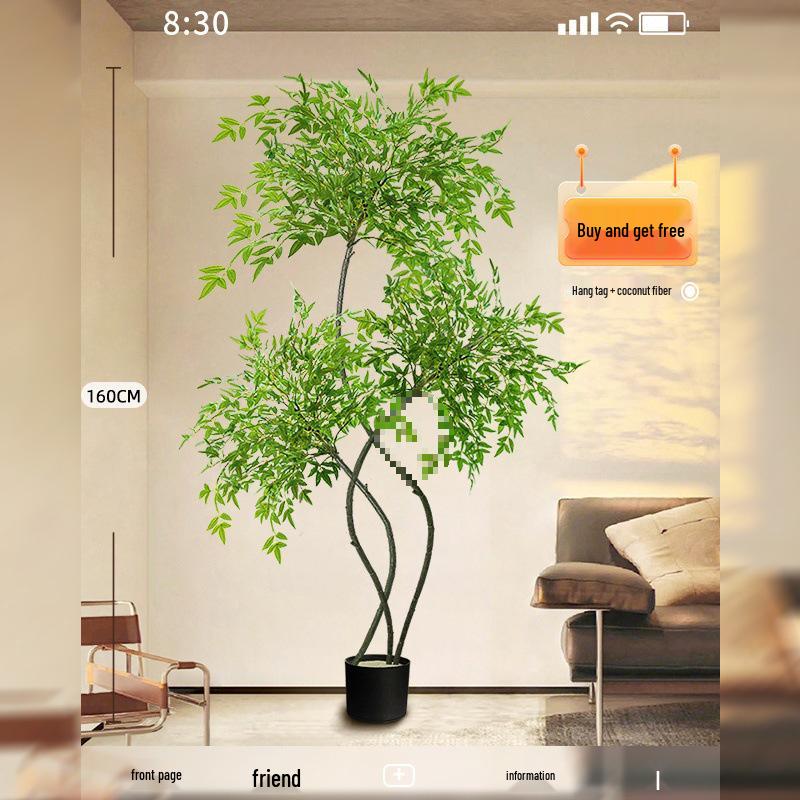 Nandina Luxury Artificial Tree - Indoor Floor Decoration & Bionic Green Plant Potted Ornament