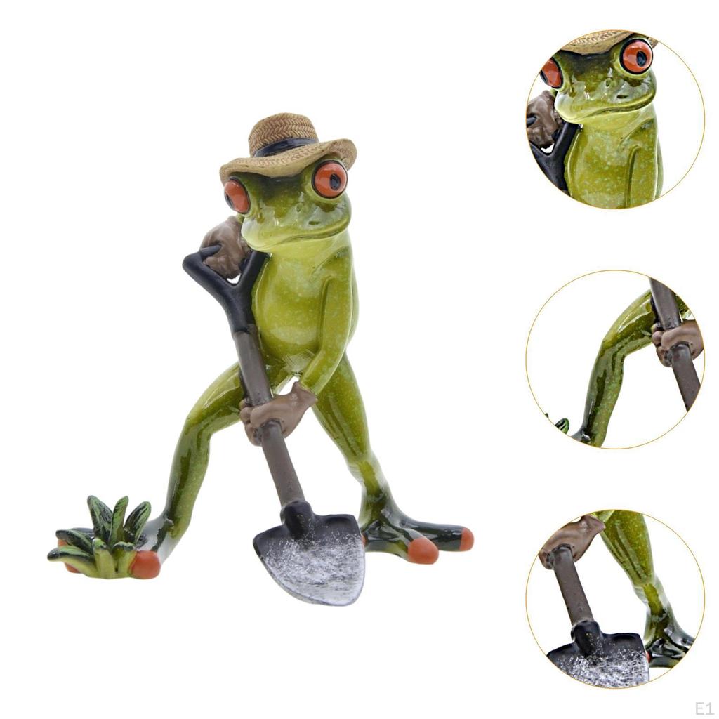 Frog Figurine Resin Art Piece Collectible Decor for Indoor